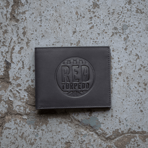 Red Torpedo Black Leather Wallet - Red Torpedo