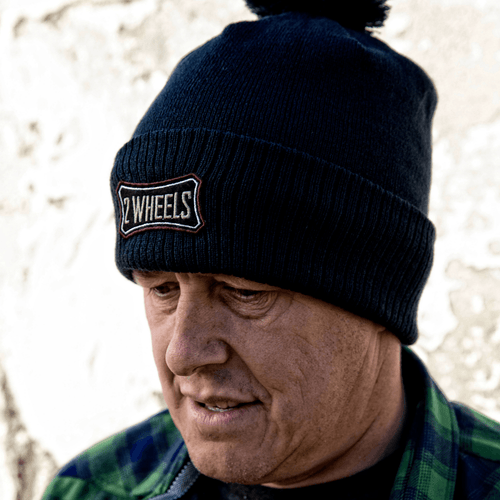 Red Torpedo 'Two Wheels' Navy Blue Bobble Hat - Red Torpedo