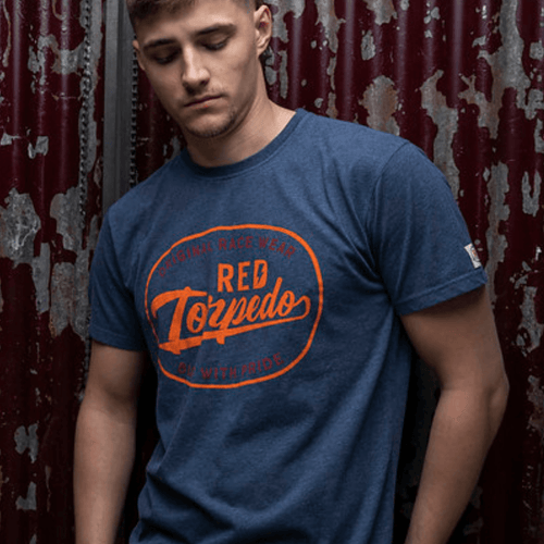 Red Torpedo Built with Pride (Mens) T-Shirt - Red Torpedo